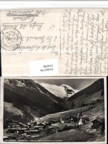 524398,Lanersbach Totale m. Olperer-Gletscher Bergkulisse