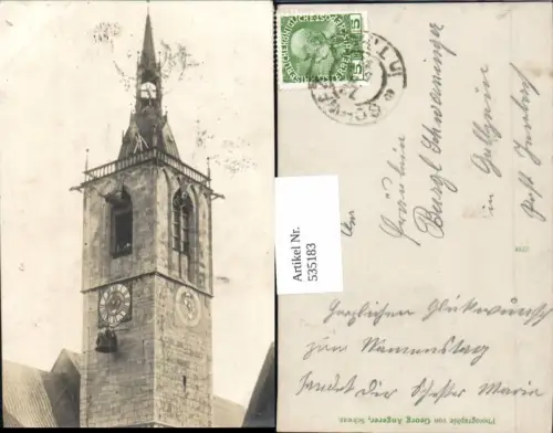 535183,seltene Foto-AK Schwaz Glockenabnahme Kirche 1914