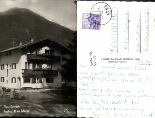 556173,tolle Foto-AK Kapfing im Zillertal bei Fügen Haus Dornauer