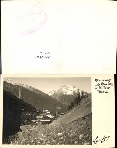 567157,Foto Ak Brandberg m. Grünberg Zillertal pub Hans Hruschka 325