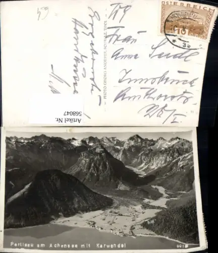 568047,Foto Ak Pertisau a. Achensee m. Karwendel Eben a. Achensee