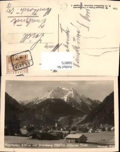 568075,Mayrhofen m. Grünberg Zillertal