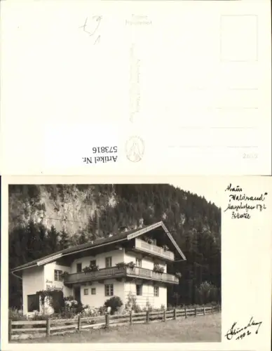 573816,Foto Ak Haus Waldrand Mayrhofen Zillertal pub Hruschka 1982