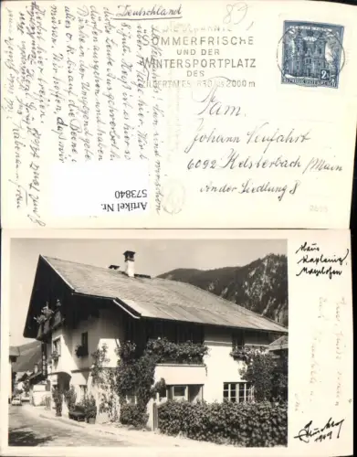 573840,Foto Ak Mayrhofel Haus Kaplenig pub Hruschka 1949
