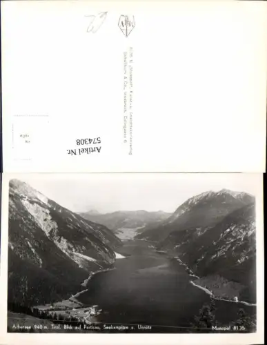 574308,Foto Ak Achensee Blick auf Pertisau Eben am Achensee Seekarspitze u. Unnütz