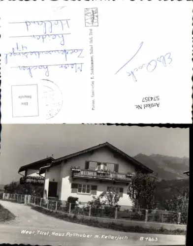 574357,Foto Ak Weer Haus Pallhuber m. Kellerjoch