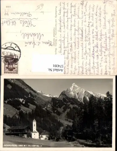 574391,Foto Ak Brandberg Zillertal Ansicht m. Kirche