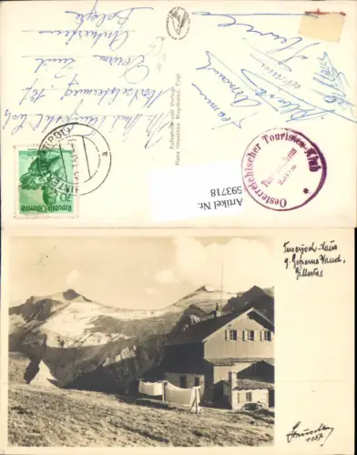 593718,Foto Ak Tuxerjoch-Haus geg. Gefrorene Wand Zillertal Tux Hintertux pub Hruschka 1137