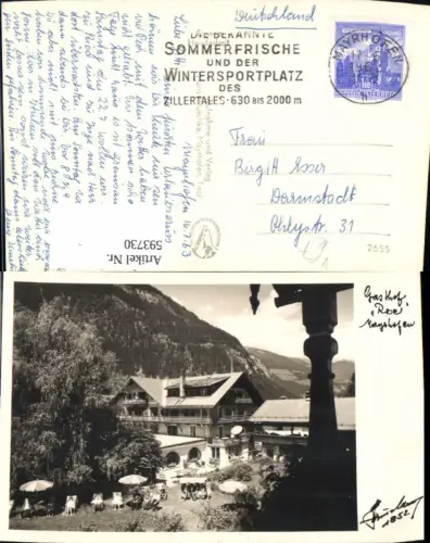 593730,Foto Ak Gasthof Rose Mayrhofen pub Hrsuchka 1852