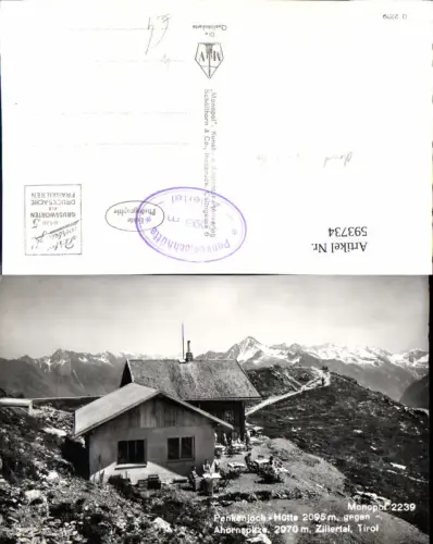593734,Foto Ak Penkenjoch-Hütte geg. Ahornspitze Zillertal Schwendau