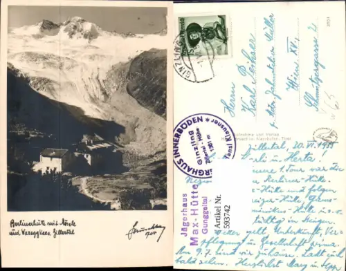 593742,Foto Ak Berlinerhütte m. Mösele u. Waxeggkees Zillertal Mayrhofen pub Hruschka 704
