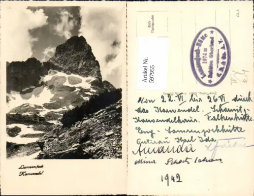 597955,Foto Ak Schwaz Lamsenjoch Karwendel