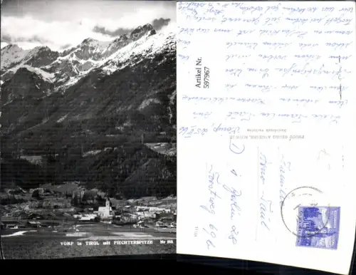597967,Foto Ak Vomp i. Tirol m. Fiechterspitze
