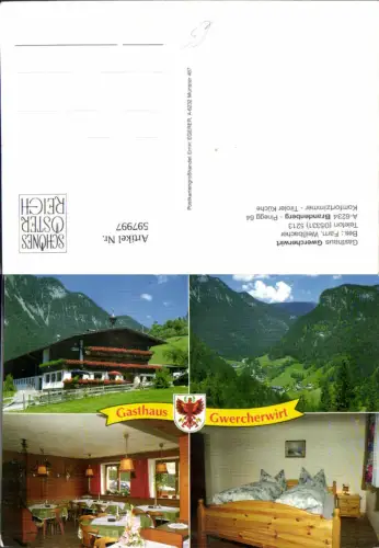 597997,Mehrbild Ak Brandenberg Gasthaus Gwercherwirt Gaststube Zimmer