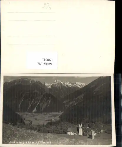 598011,Foto Ak Finkenberg Zillertal Ansicht m. Kirche