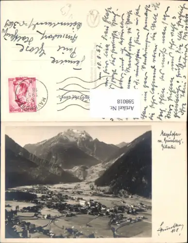 598018,Foto Ak Mayrhofen Zillertal m. Grünberg pub Hans Hruschka 8