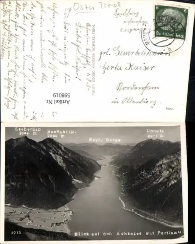 598019,Foto Ak Blick auf d. Achensee m. Pertisau Eben a. Achensee