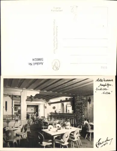 598024,Foto Ak Mayrhofen Hotel Kramerwirt Andreaskeller pub Hans Hruschka 1832