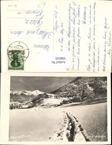 598029,Foto Ak Fügen im Zillertal Winteransicht Gasthof Pension Waldfrieden