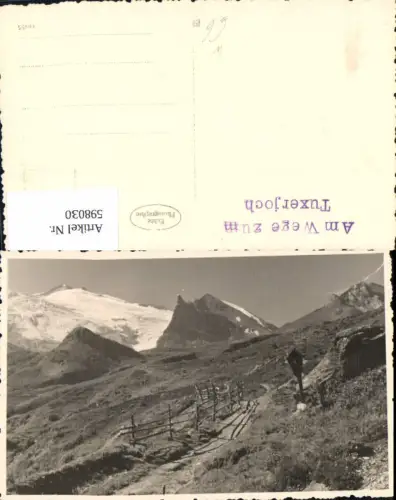 598030,Foto Ak Am Wege zum Tuxerjoch Wegkreuz Hintertux Tux
