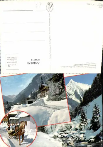 636912,Mehrbild Ak Mayrhofen Zillergrund Alpengasthaus Klaushof Zillertal Pferdeschlitten