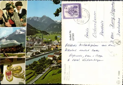 637583,Mehrbild Ak Zell a. Ziller Zillertal Blick auf Tristner u. Ingent