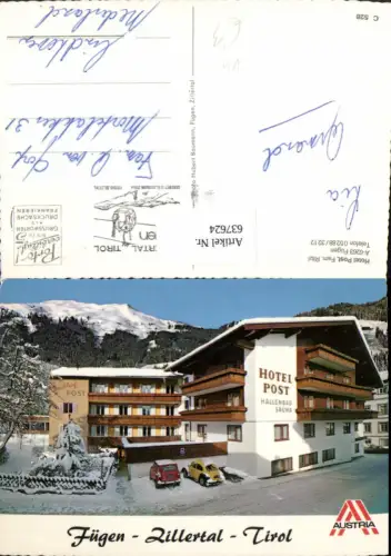 637624,Fügen Hotel Post Winteransicht VW Käfer