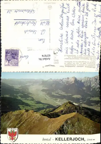 637674,Schwaz Kellerjoch Kellerjochhaus u. Bergkapelle pub Alpine Luftbild FÖ 58999
