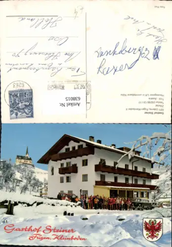 638015,Uderns Gasthof Steiner Gruppenbild Wintersport Ski VW Bus