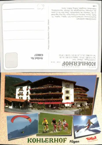 638037,Mehrbild Ak Fügen Zillertal Hotel Kohlerhof