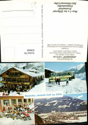 638066,Mehrbild Ak Zell am Ziller Zell i. Zillertal Alpengasthof Enzianhof Wintersport Bus