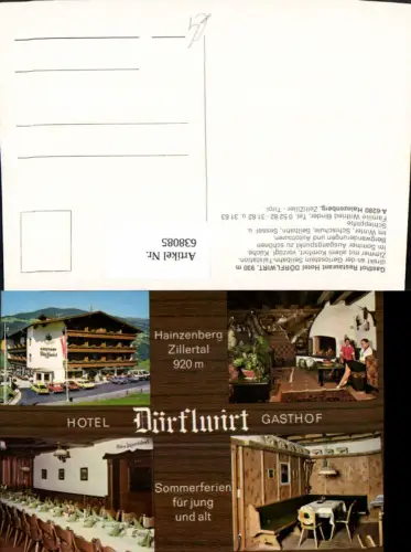 638085,Mehrbild Ak Hainzenberg Zell a. Ziller Gasthof Pension Hotel Dörflwirt