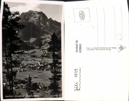 639601,Foto Ak Mayrhofen Zillertal m. Grünberg
