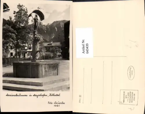 643439,Foto Ak Marienbrunnen in Mayrhofen Zillertal pub Foto Maidler 1061