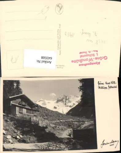 643508,Foto Ak Grüne-Wand-Hütte Mayrhofen Stillup Zillertal pub Hans Hruschka 441