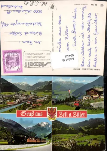 654623,Mehrbild Ak Zell am Ziller Zillertal Seilbahn Eisenbahn Dampflok