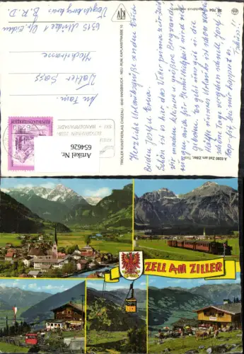 654626,Mehrbild Ak Zell am Ziller Seilbahn Eisenbahn Dampflok