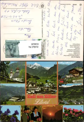 654628,Mehrbild Ak Zell am Ziller Seilbahn Tracht Enzian