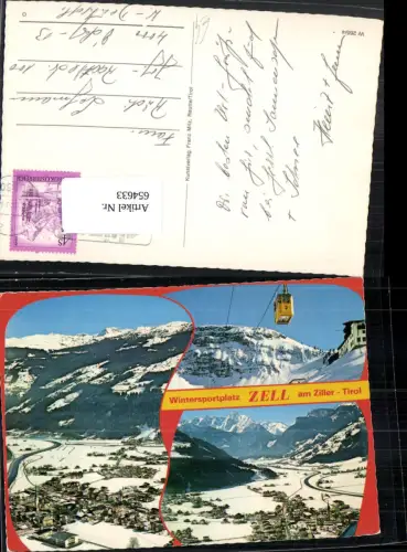654633,Mehrbild Ak Zell am Ziller Zillertal Seilbahn Winteransicht