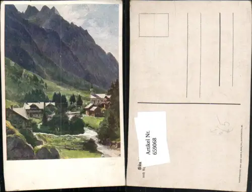 659068,Künstler Ak Edo v. Handel-Mazzetti Ginzling geg. d. Bretterkopf Mayrhofen