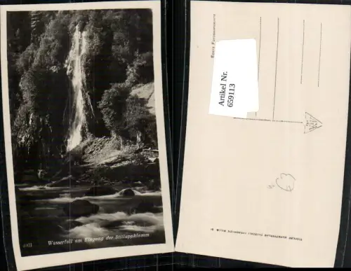 659113,Foto Ak Wasserfall a. Eingang d. Stilluppklamm Mayrhofen