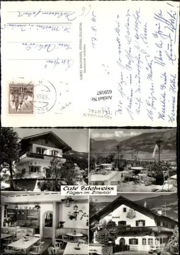 659187,Mehrbild Ak Fügen i. Zillertal Cafe Edelweiss