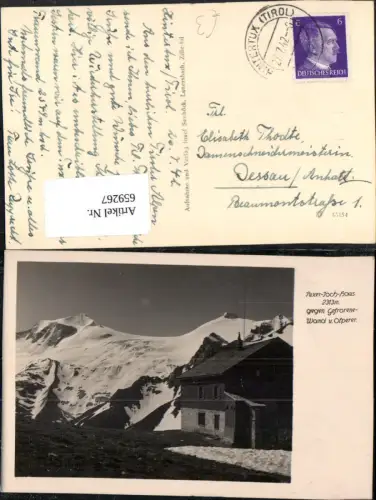 659267,Foto Ak Hintertux Tux Tuxerjochhaus geg. Gefrorene Wand u. Olperer