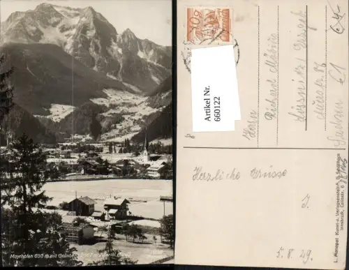 660122,Foto Ak Mayrhofen mit Grünberg Zillertal