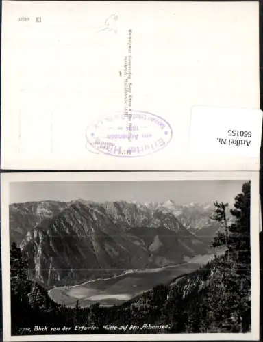 660155,Foto Ak Blick v. d. Erfurter Hütten auf d. Achensee Maurach Eben a. Achensee