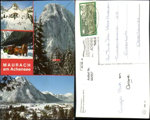 662957,Mehrbild Ak Maurach Eben am Achensee Winter Seilbahn Pferdeschlitten