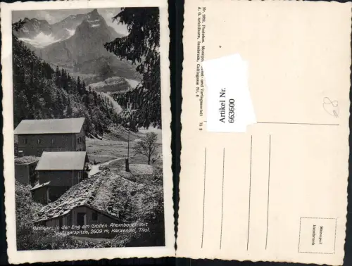 663600,Foto Ak Vomp Gasthaus i. d. Eng a. Großen Ahornboden Spitzkarspitze