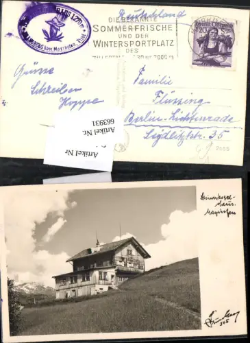 663931,Foto-AK Steinerkogelhaus Mayrhofen pub Hans Hruschka 345