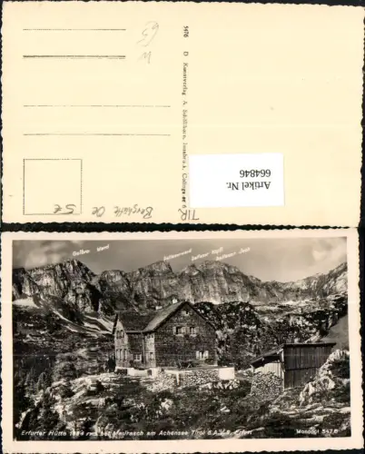 664846,Foto Ak Erfurter Hütte b. Maurach a. Achensee