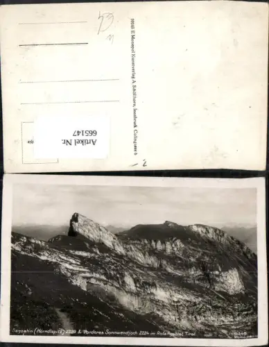 665147,Foto Ak Eben am Achensee Sagzahn Vorderes Sonnwendjoch Rofangebiet